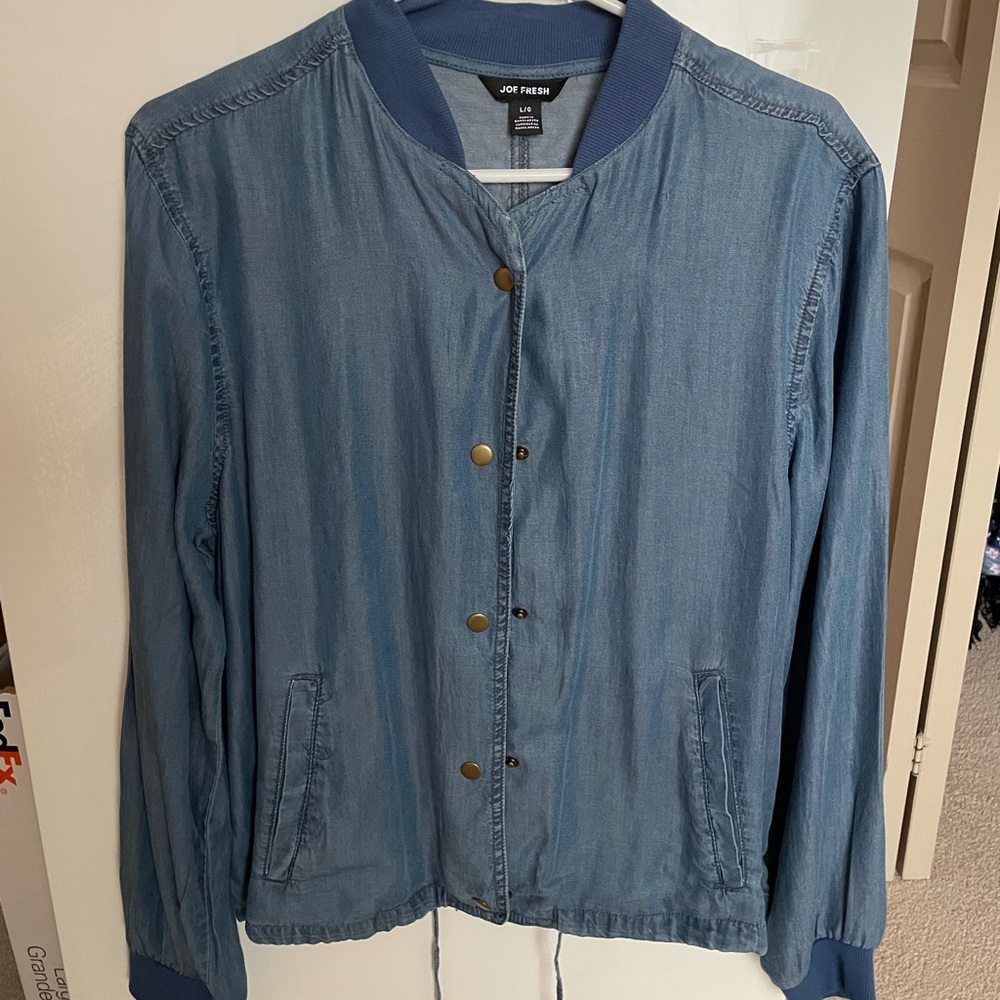 Light Denim, Bomber Style Jacket